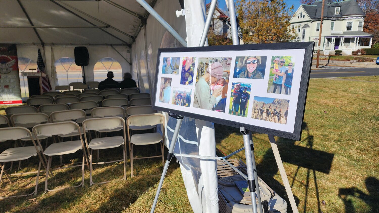 LOST TOO SOON: Attendees were welcomed with a collage of photos of Andrea T. Ryder. Ryder died in 2020 at the age of 34 from service-connected cancer.